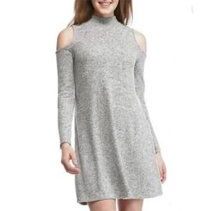 Gibson Latimer Womens Size S Heather Gray Cold Shoulder Trapeze Mini Dress NWOT